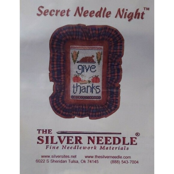 The Silver Needle Cross Stitch Vintage 2000 Give Thanks Thanksgiving Harvest - Picture 1 of 5